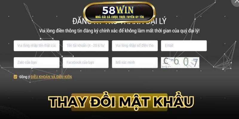 Thành viên tiến hành thay đổi mật khẩu